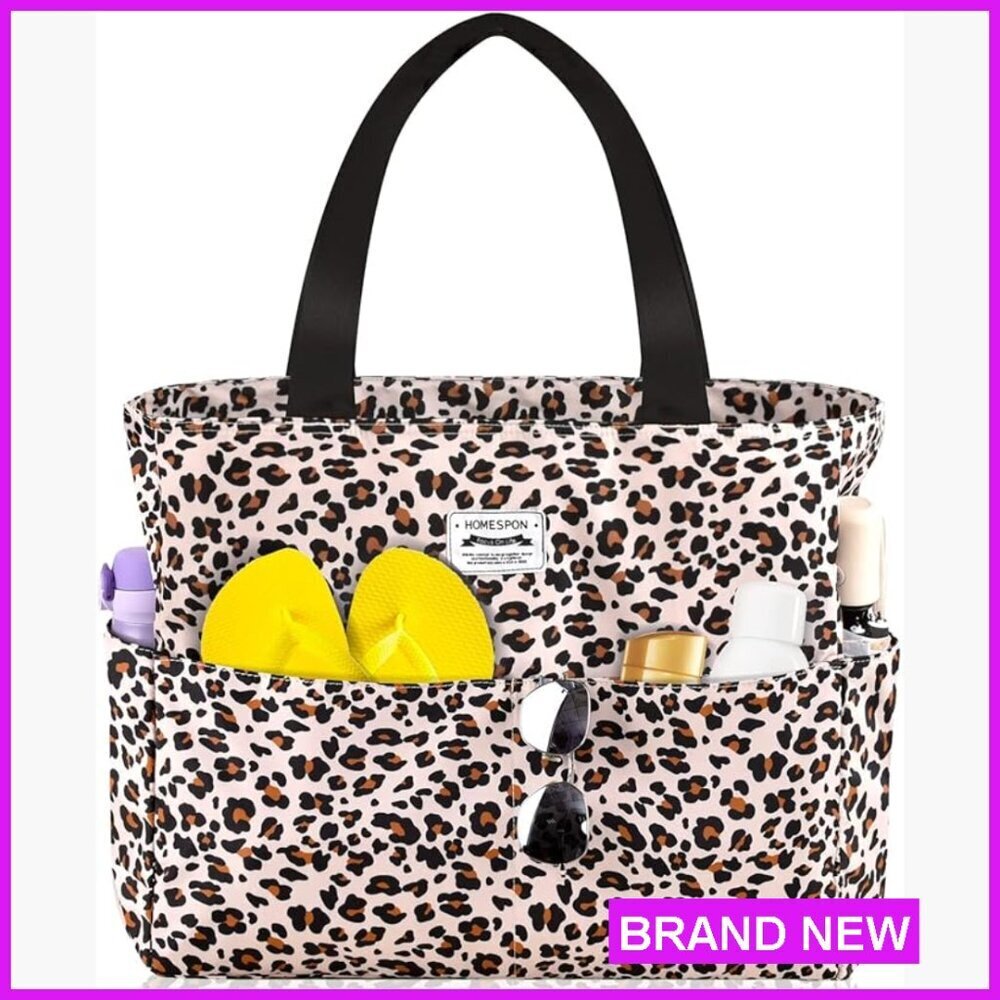 Large Waterproof Tote Bag Foldable Travel Beach Pool Gym Nylon Polyester
